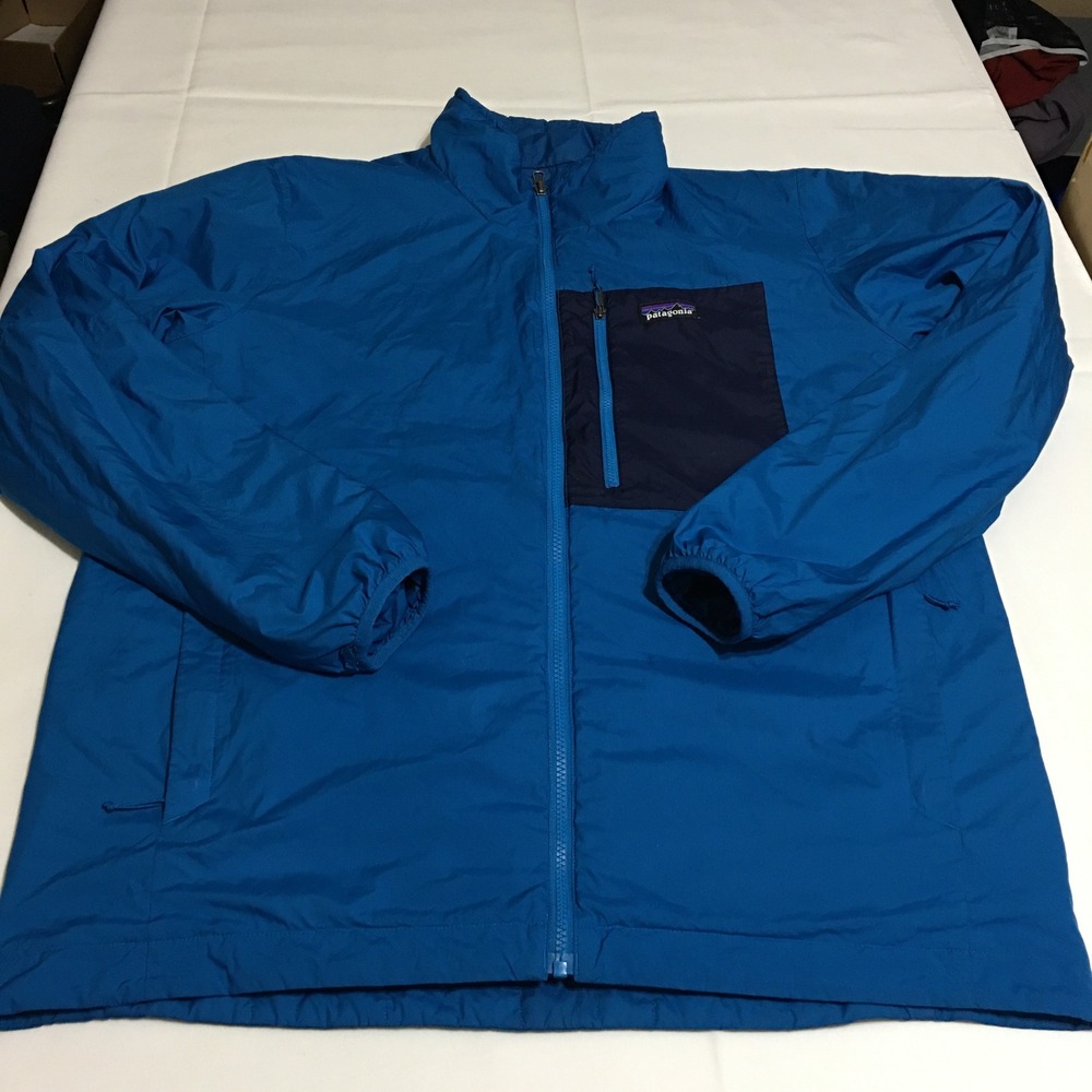 Patagonia Mens Puff Jacket XL Blue Full Zip Reversible